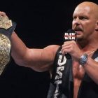 Steve Austin with his Smoking Skull title belt
