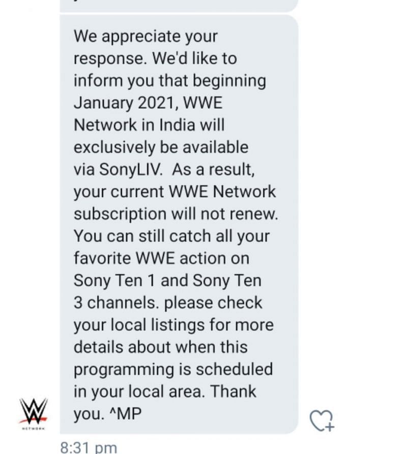 Réponse AskWWENetwork