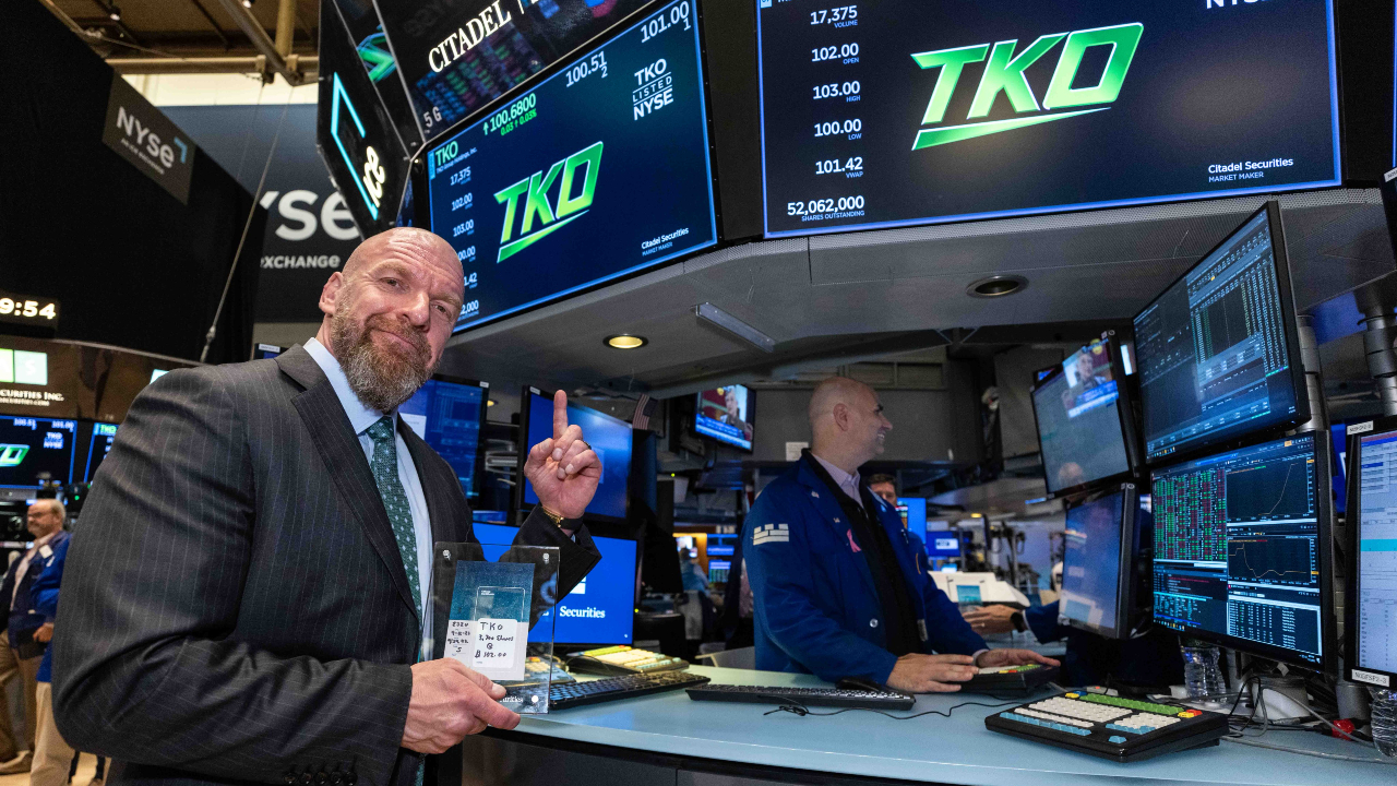 Triple H TKO screens WWE New York Stock Exchange