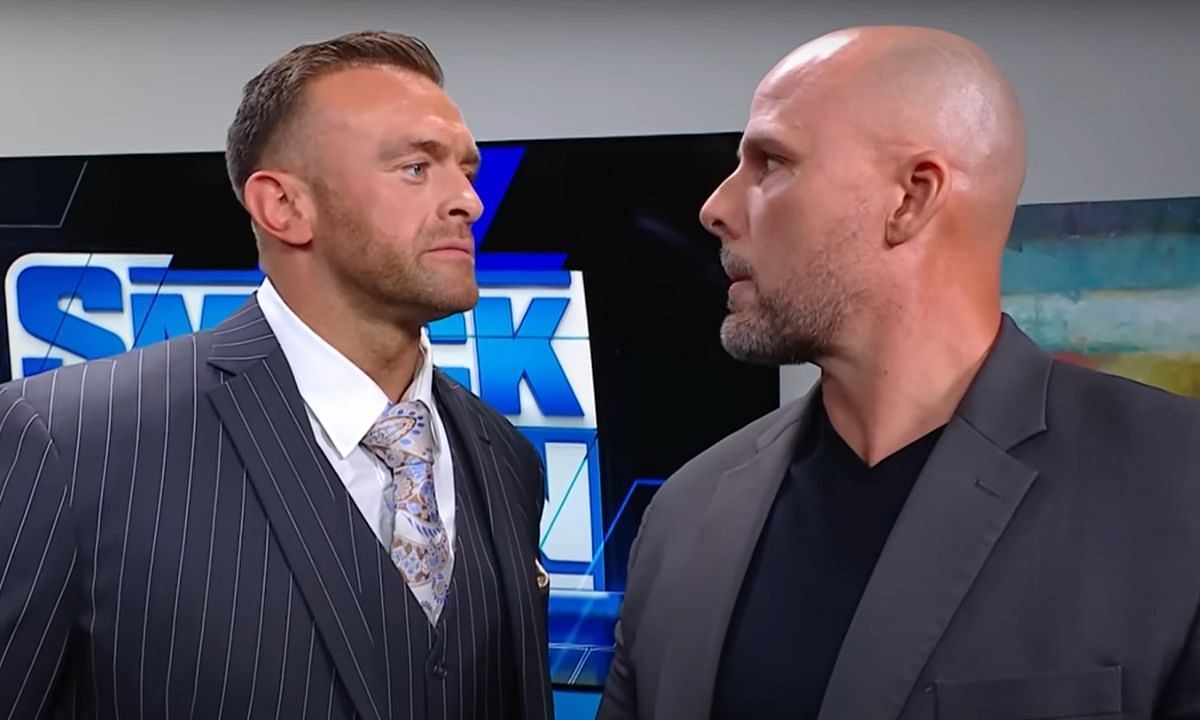 WWE Managers, Nick Aldis (L) and Adam Pearce (R). [Photo credit: WWE YouTube]