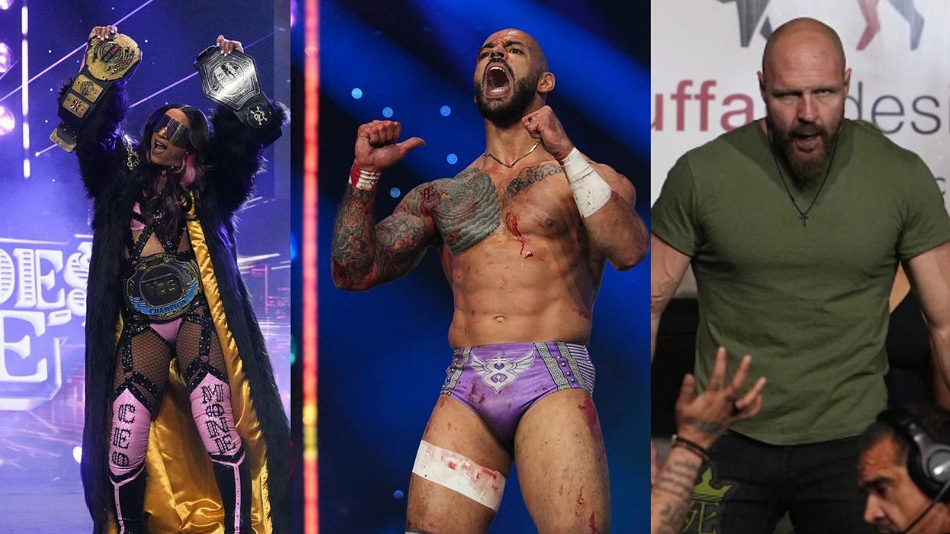 Mercedes Mone, Ricochet and Jon Moxley [ Images from allelitewrestling.com ] 