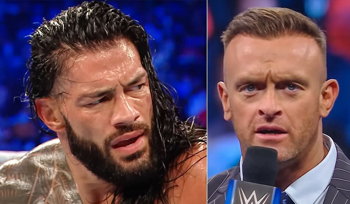 Roman Reigns (left), Nick Aldis (right) [Image credits: WWE on YouTube]