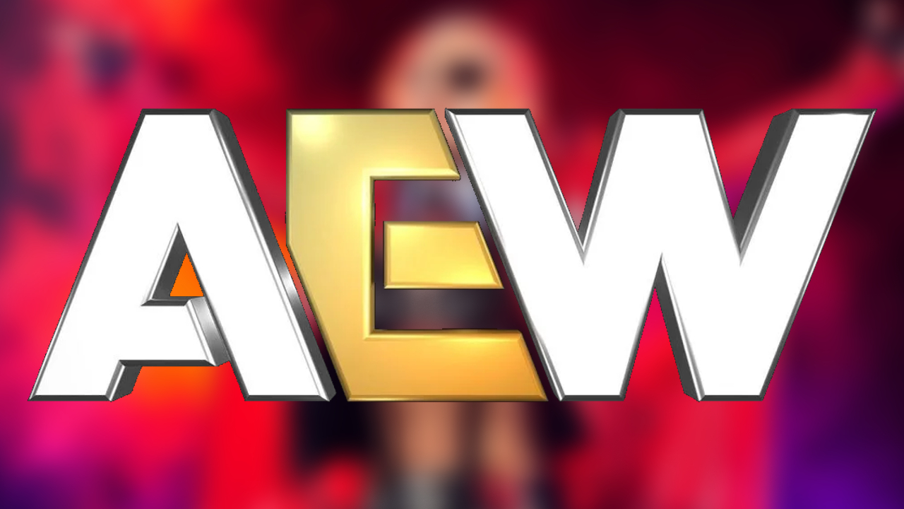 AEW logo over blurred Thekla