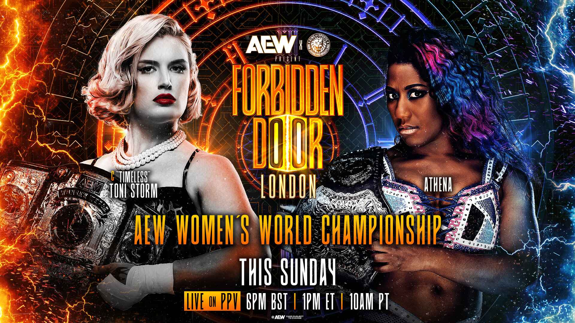 Match artwork for the Women's World Championship match at Forbidden Door.