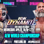 Darby Allin vs Tommaso Ciampa AEW World Championship match graphic for AEW Dynamite April 22, 2026 in Portland, Oregon