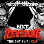 NXT Revenge promotional material with Lexis King and EK Prosper competing for the Speed Championship.