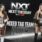 WWE NXT Graphic for Lola Vice and Mr. Iguana vs. Izzi Dame and Niko Vance