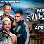NXT Stand & Deliver promotional poster featuring NXT Champion Joe Hendry Ricky Saints, Ethan Page and Tony D'Angelo for Saturday, April 4.
