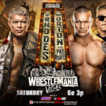 WWE WrestleMania 42 Saturday promotional poster featuring Cody Rhodes and Randy Orton for Saturday, April 18.