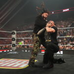 LAREDO, TEXAS - APRIL 27: Jacob Fatu in action against Roman Reigns during Monday Night RAW at Sames Auto Arena on April 27, 2026 in Laredo, Texas. (Photo by Cooper Neill/WWE Via Getty Images)