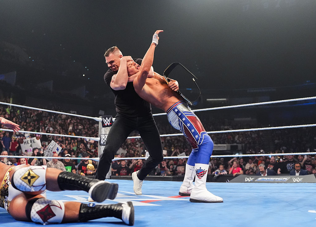 TULSA, OKLAHOMA - MAY 01: Gunther in action against Cody Rhodes during SmackDown at BOK Center on May 1, 2026 in Tulsa, Oklahoma. (Photo by Craig Melvin/WWE via Getty Images)