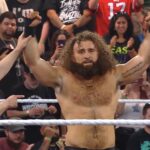 Tony D’Angelo in the ring after earning an NXT Championship match at Halloween Havoc.